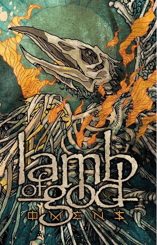 Lamb of God - Omens - Textielposter officiële merchandise, Verzamelen, Muziek, Artiesten en Beroemdheden, Poster, Artwork of Schilderij