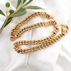 Bicolor gouden gourmet schakel collier | 45 cm (witgoud), Sieraden, Tassen en Uiterlijk, Kettingen, Ophalen of Verzenden, Gebruikt