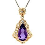 Gouden vintage hanger met amethist 18 krt, Ophalen of Verzenden, Nieuw