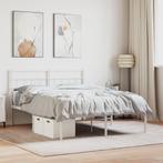 vidaXL Bedframe met hoofdbord metaal wit 120x190 cm, Huis en Inrichting, Verzenden, Wit, Nieuw, 190 cm of minder