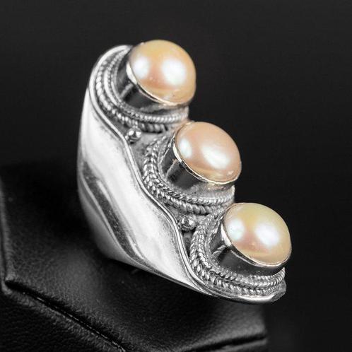 Exclusieve Ring met Parels Eerste kwaliteit Palawan parels -, Verzamelen, Mineralen en Fossielen