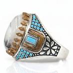 Zonder Minimumprijs - Ring Zilver Chalcedoon - Turquoise, Sieraden, Tassen en Uiterlijk, Ringen, Nieuw