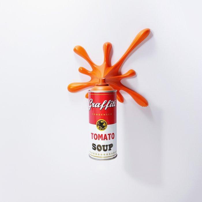 2FAST - Orange Graffiti Tomato Soup Splash Sculpture, Antiek en Kunst, Kunst | Designobjecten