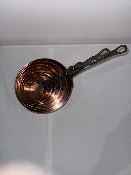 Steelpan - Gietijzeren, Gehamerde ijzer - Frankrijk, Antiek en Kunst, Antiek | Keukenbenodigdheden
