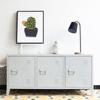 [en.casa] TV-meubel Kotka metaal 58x113x40 cm wit, Huis en Inrichting, Kasten | Ladekasten, Nieuw, Verzenden