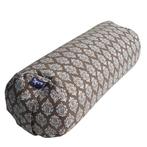 Yoga Bolster Grijs Rond Katoen - Khari Print - 59 x 21,5 cm, Sport en Fitness, Overige Sport en Fitness, Verzenden, Nieuw