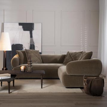 40% Korting: Hoekbank Palermo velvet bruin rechts beschikbaar voor biedingen