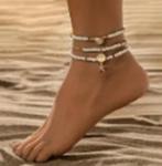 Enkelbandjes set voor Vrouwen -Zeehangers en Schelp - Goud, Sieraden, Tassen en Uiterlijk, Armbanden, Verzenden, Nieuw