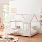 Kinderbed Tostedt huisbed grenen roze en wit 120x200 cm [en., Huis en Inrichting, Slaapkamer | Bedden, Verzenden, Nieuw