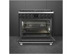 SMEG B91GMMBNLK2 - Gasfornuis - 90 cm - 6 branders - Mat, Witgoed en Apparatuur, Fornuizen, Verzenden, Zo goed als nieuw