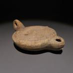 Oud-Romeins Terracotta Olielamp met afbeelding van een
