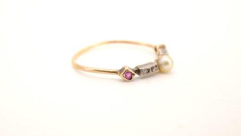 Zonder Minimumprijs - Ring - 18 karaat Geel goud Parel, Sieraden, Tassen en Uiterlijk, Ringen