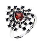 Zonder Minimumprijs - Ring Zilver Granaat - Spinel - - 14k, Nieuw