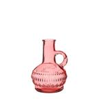 Gekleurd glazen flesje, vaasje, lille soft pink / stuk clear, Ophalen of Verzenden, Nieuw
