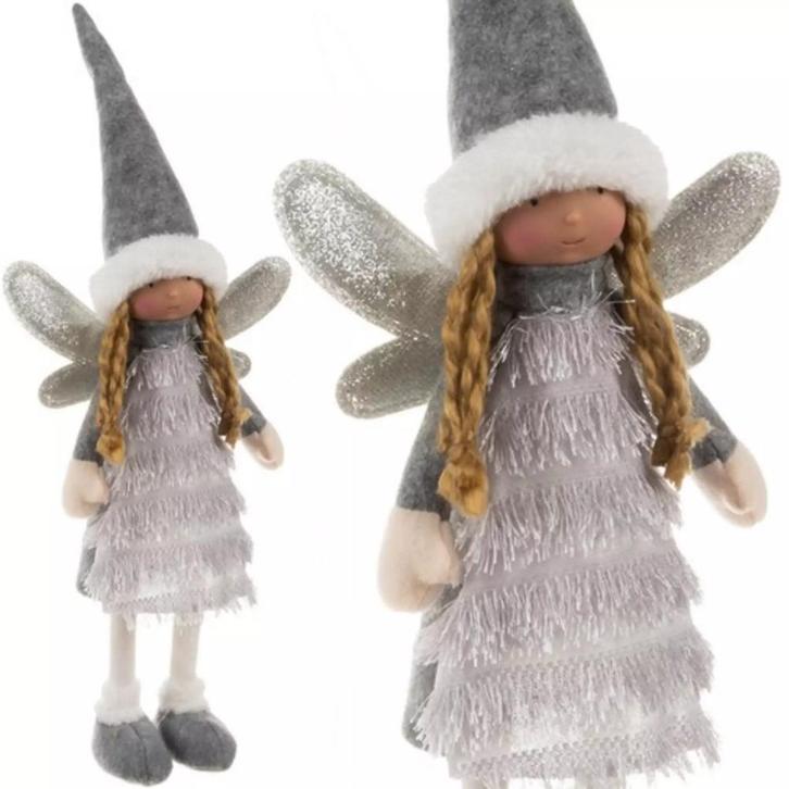 Ruhhy Fairy Grijze Kerstfiguur - Magische Glittervleugels..., Diversen, Kerst, Nieuw, Ophalen of Verzenden