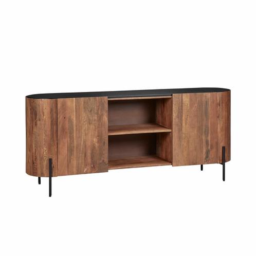SALE: -17% Woonexpress Dressoir Bogen - Mango hout - Bruin -, Huis en Inrichting, Kasten | Dressoirs, 75 cm of meer, Nieuw, 150 tot 200 cm