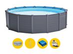 Intex Graphite Grey Panel zwembad - 478 x 124 cm - met, Nieuw, Rond, Verzenden, 120 cm of meer