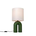 Design tafellamp groen met linnen kap wit - Lotti, Nieuw, Overige stijlen