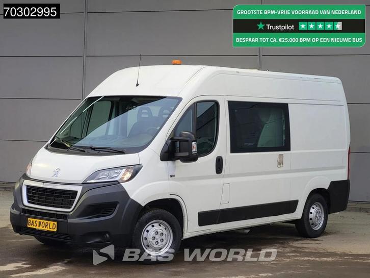 Peugeot Boxer 110PK Dubbel Cabine L2H2 Trekhaak Airco Cruise, Auto's, Bestelauto's, Lease, Handgeschakeld, Financial lease, Diesel