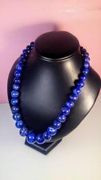 Blauwe Lapis Lazuli ketting ronde kralen - Hoogte: 52 cm -, Nieuw