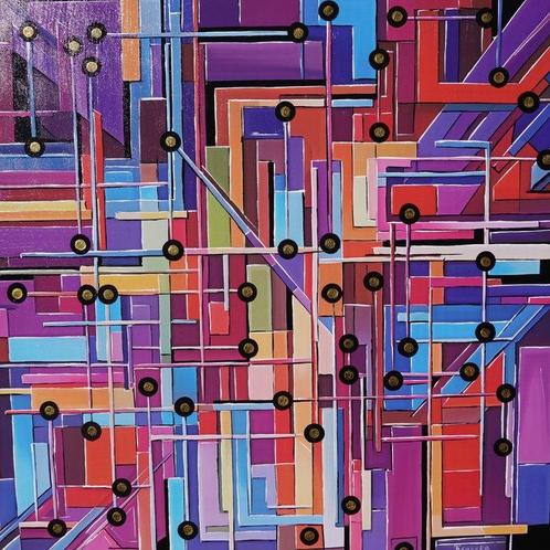 Ksavera - Cubism A1295 - abstract painting on XXL canvas, Antiek en Kunst, Kunst | Schilderijen | Modern