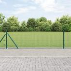 vidaXL Gelaste Draad Omheining met 13 Flanged Palen Groen, Verzenden, Nieuw, IJzer
