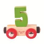 BigJigs houten treinwagon cijfer 5  van €1,99 voor €1,60, Ophalen of Verzenden, Nieuw