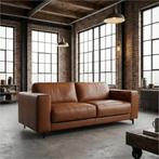 Leren bank Clear - 2,5 zits - Elegance Cognac (cognac) -, Huis en Inrichting, Banken | Bankstellen, Bohemian, Eigentijds, Modern, Retro, Vintage