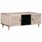 vidaXL Salontafel met plank Beige 100 x 54 x 40 cm massief, Verzenden, Nieuw, 50 tot 100 cm, Minder dan 50 cm