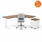 Hoekbureau Tube - Ronde hoek - wit onderstel - afmeting e..., Werkplek, Ophalen of Verzenden, Nieuw zonder verpakking, Bureau