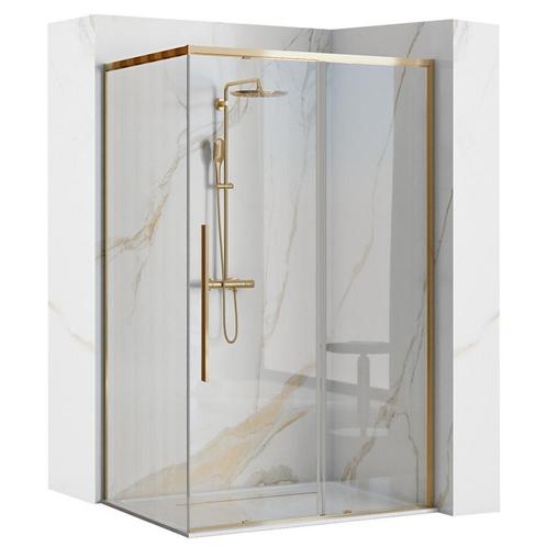 REA Gouden douchecabine met schuifdeur - 90x90 cm - veili..., Doe-het-zelf en Verbouw, Sanitair, Nieuw, Ophalen of Verzenden