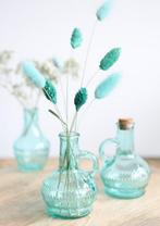 Gekleurd glazen flesje, vaasje, lille soft blue / stuk clear, Hobby en Vrije tijd, Ophalen of Verzenden, Nieuw