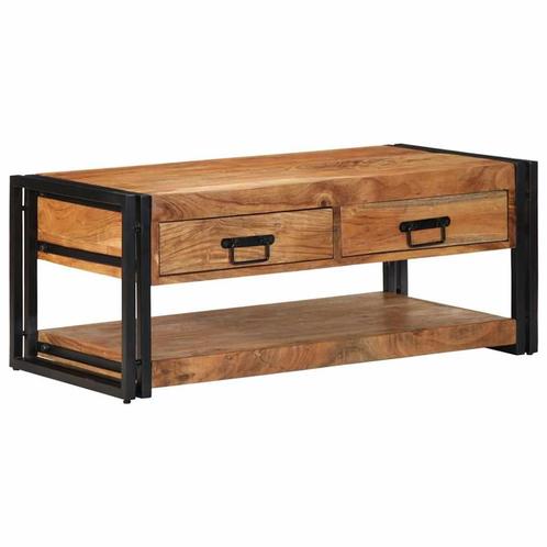 vidaXL Salontafel 90x50x38 cm massief acaciahout, Huis en Inrichting, Tafels | Salontafels, 50 tot 100 cm, Nieuw, Overige houtsoorten