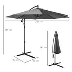 TRUUSK Handslinger Parasol Weerbestendig 2.95m X 2.95m X 2.4, Verzenden, Nieuw