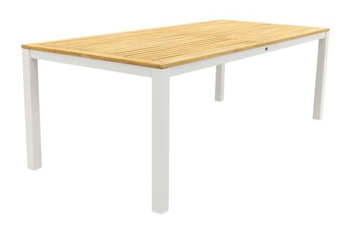 Hartman Sonata tuintafel 220x100 cm. - Teak - wit, Tuin en Terras, Tuintafels, Nieuw, Hout, Rond, Verzenden