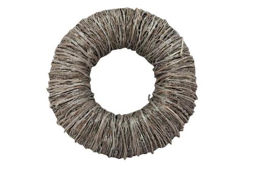 Krans Mactan Grass White Wash 25cm. twijgenkrans, Huis en Inrichting, Woonaccessoires | Kunstplanten en Kunstbloemen, Nieuw, Ophalen of Verzenden