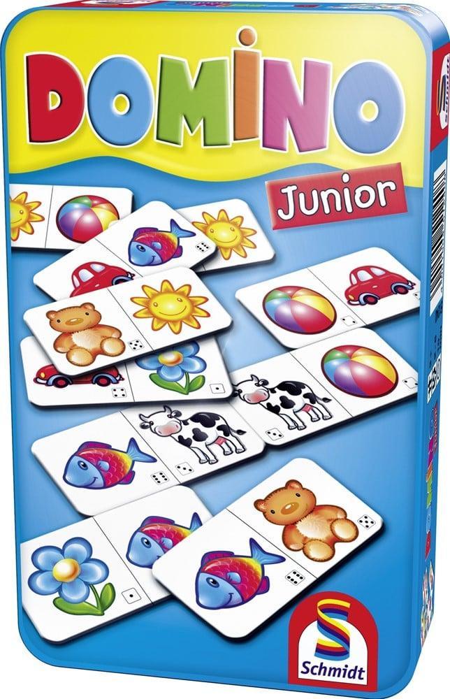 Domino Junior in tin box pocketeditie | Schmidt -, Hobby en Vrije tijd, Gezelschapsspellen | Bordspellen, Nieuw, Verzenden