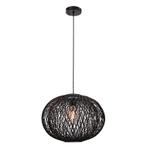 Bamboe hanglamp zwart, Florine, Huis en Inrichting, Lampen | Hanglampen, Nieuw, Ophalen of Verzenden, Landelijk, Metaal