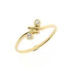 Gouden ring met diamant; 0,06 ct. | Toi et moi, Gebruikt, Overige kleuren, Ophalen of Verzenden, 17 tot 18