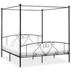 vidaXL Hemelbedframe metaal zwart 200x200 cm, Huis en Inrichting, Verzenden, Zwart, Overige maten, 200 cm