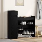vidaXL Schoenenkast Zwart Eiken 100.5x28x100 cm Bewerkt Hout, Verzenden, Nieuw