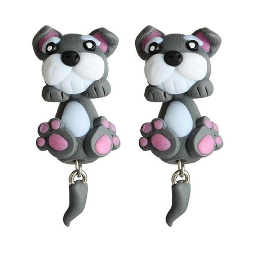 Fako Bijoux® - Oorbellen - Dansende Hond - Grijs/Roze, Sieraden, Tassen en Uiterlijk, Oorbellen, Verzenden
