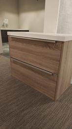 Badmeubel eiken kleur met wasbak ONDIEP 80x40cm NIEUW, Huis en Inrichting, Verzenden, Nieuw, Wastafelkast