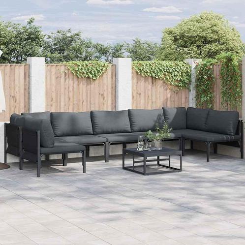 vidaXL Tuin Sofa Set 7 pcs Antraciet Staal, Tuin en Terras, Tuinsets en Loungesets, Nieuw, Verzenden