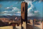 Escuela española (XIX) - Vista de la torre, Antiek en Kunst