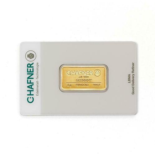 CHafner 5 gram goudbaar, Postzegels en Munten, Edelmetalen en Baren, Goud, Ophalen of Verzenden