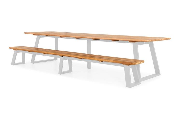 Suns Tomar eettafel en bench 340 x 100 cm matt white SALE |, Tuin en Terras, Tuinsets en Loungesets, Ophalen of Verzenden