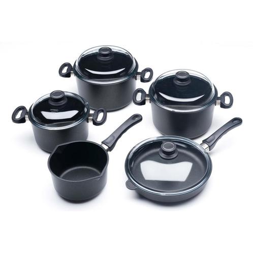 5 Delige AMT Gastroguss Pannenset Zwart, Huis en Inrichting, Keuken | Potten en Pannen, Verzenden