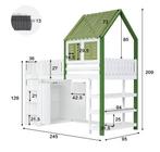 Kinderhoogslaper Met Ladder, Planken en Kast – 90x200 cm, Verzenden, Nieuw