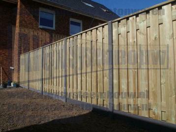ACTIE €95,00 hout beton schutting met grenen tuinschermen beschikbaar voor biedingen